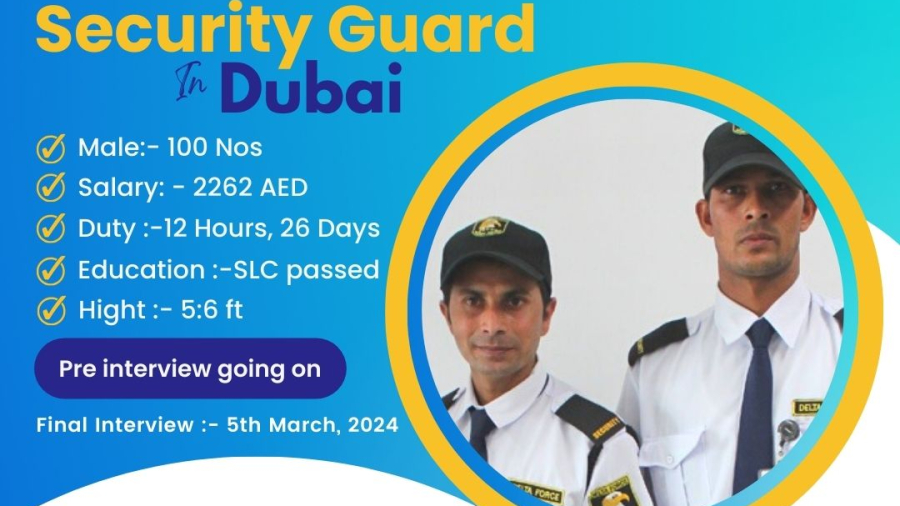 Security Guard in Dubai - Male 100 Nos